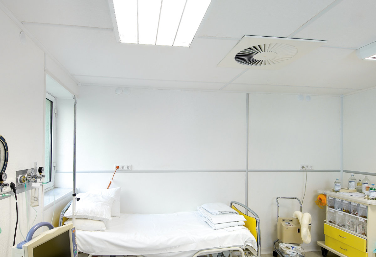Aegean University Hospital intensive care walls, ceilings