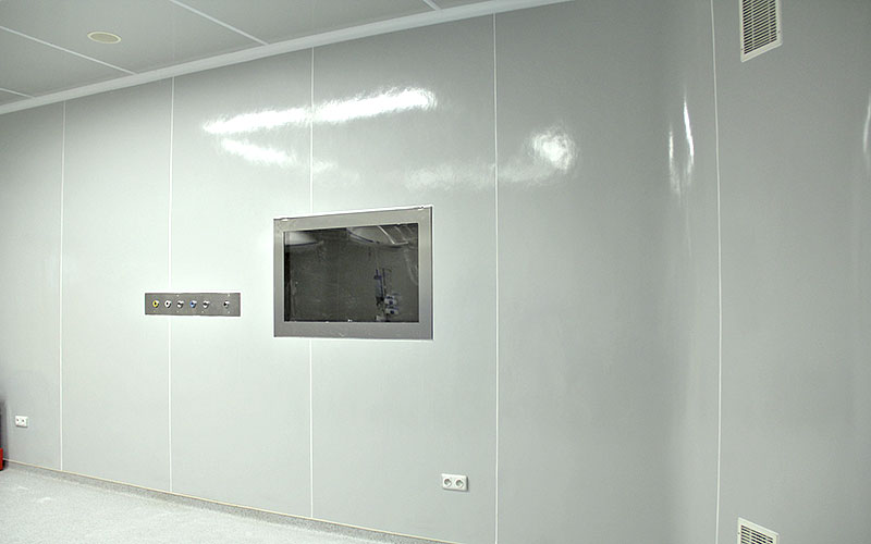 University hospital surgery rooms walls and dropped ceilings GRP hygiene